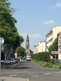 view of a street in the city of Leipzig, Germany; photo credit: Carolin Kablau