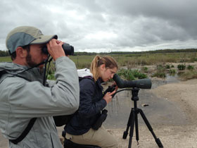 student scientists making observations at a NJ beach. Image courtesy of Julie Lockwood