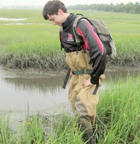 Dan Merchant in a swamp