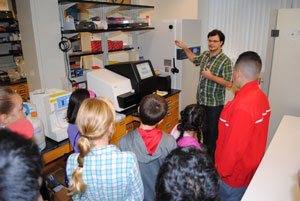 Students during the lab tour