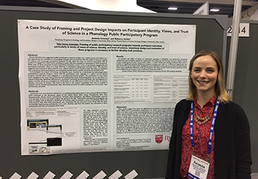 Photo: Amanda Sorensen presents a poster at the American Geophysical Union (AGU)