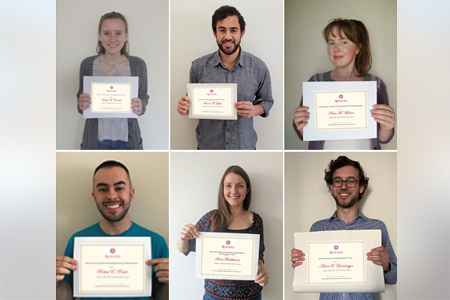 Photo: 2020 Award winners Hailey Conrad, Ameen Lofti, Kiera Malone, Robert Porch, Anna Bashkirova, Adam Yawdoszyn