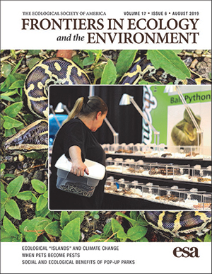 Frontiers in Ecology and the Environment cover photo August 2019