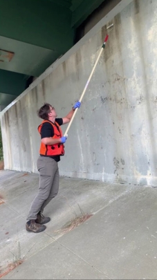 Daniel Fisher collecting eDNA