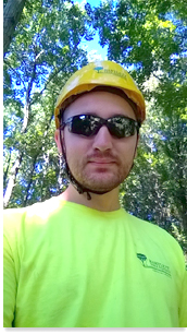 Patrick LePore wearing safety gear
